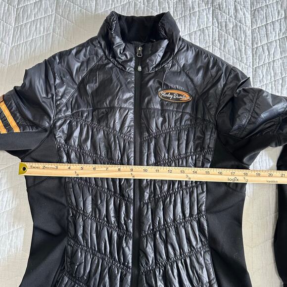 Harley-Davidson Women’s Quilted Insulated Riding Jacket Black Orange Size Large - Picture 10 of 12